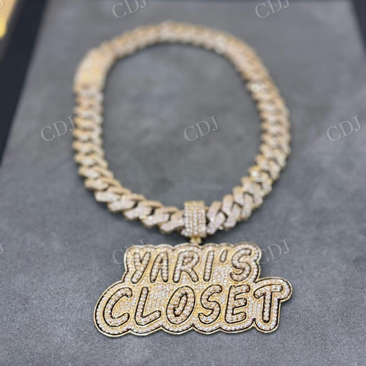 VVS Moissanite Diamond 14K Gold Hip Hop Pendant hip hop jewelry CustomDiamJewel   