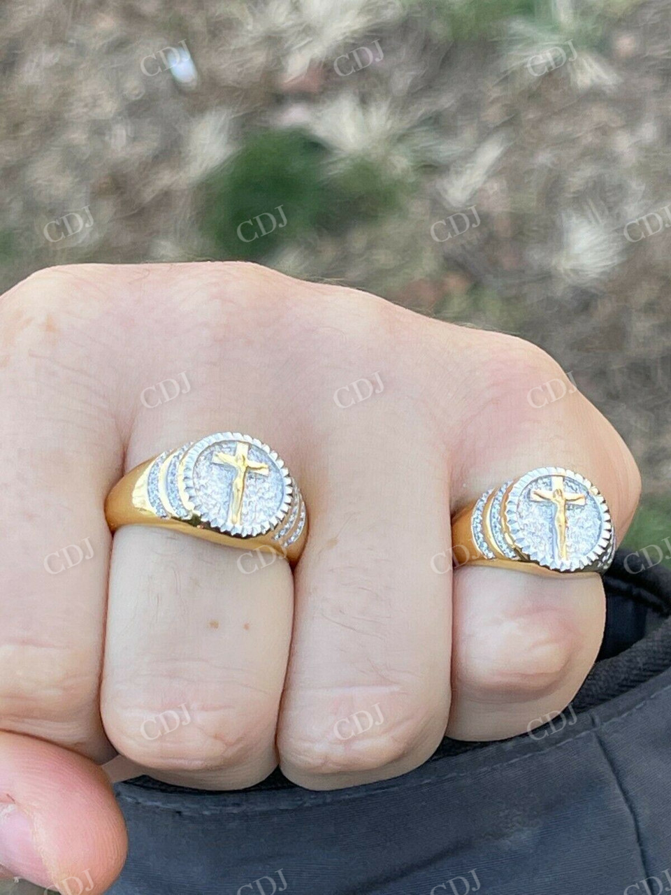 Handmade Unique Jesus Design Gold Ring  customdiamjewel   
