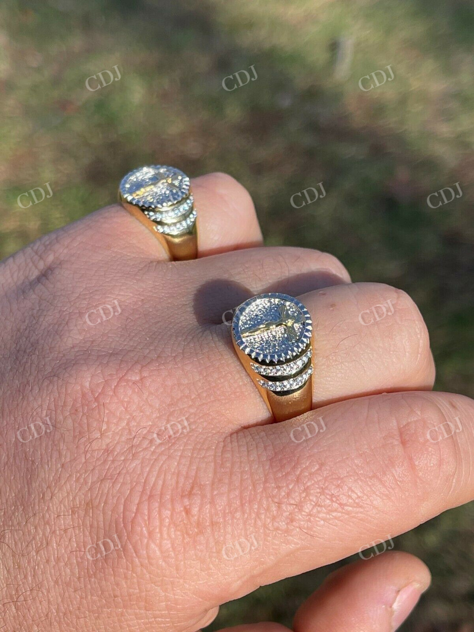 Handmade Unique Jesus Design Gold Ring  customdiamjewel   