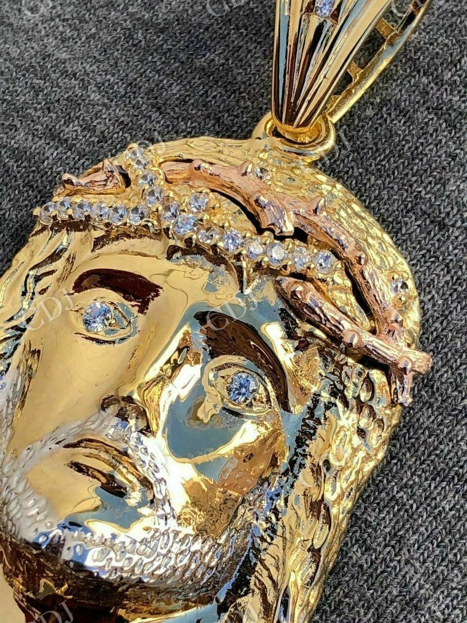 Two Tone Jesus Face Hip Hop Pendant  customdiamjewel   