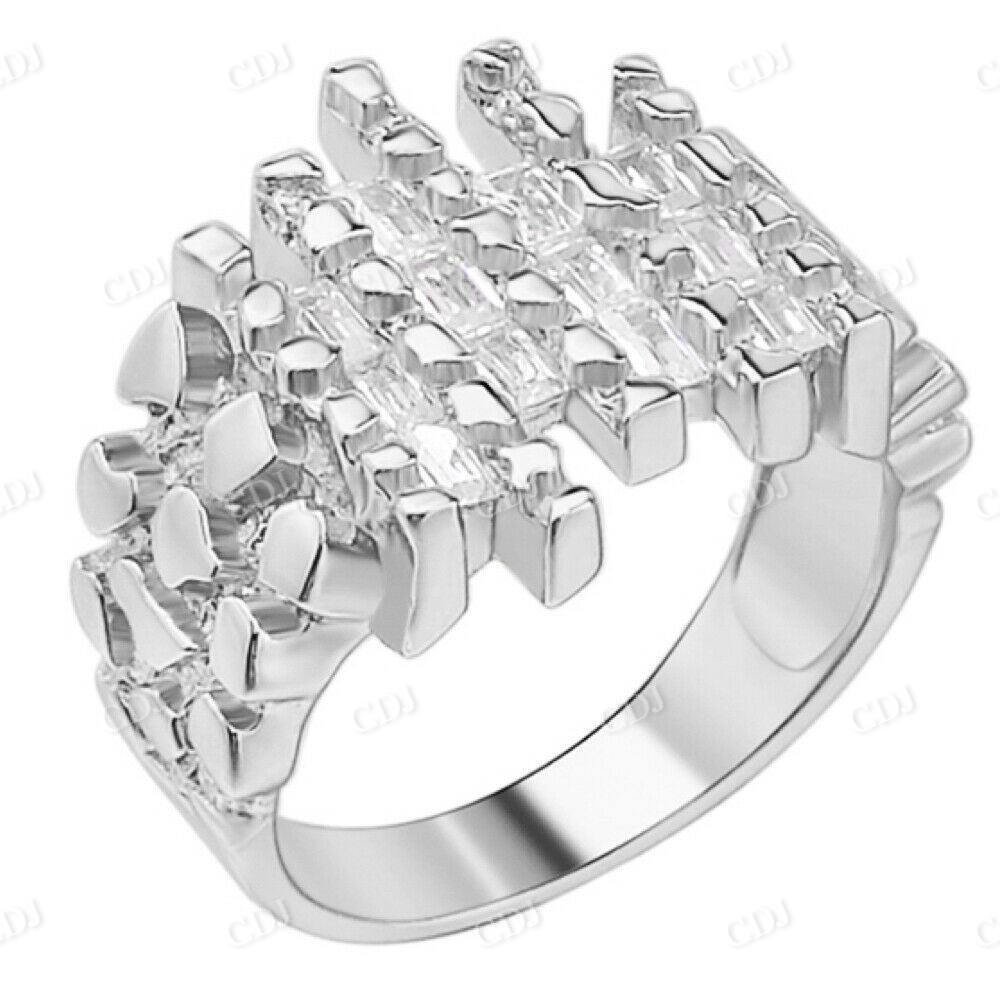 10K White Gold Baguette Diamond Ring  customdiamjewel   