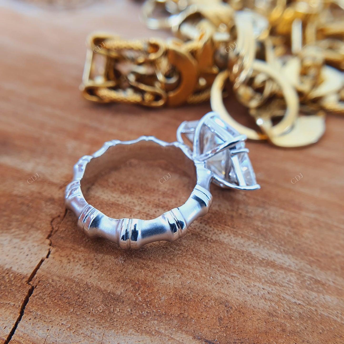 Cushion Lab-Grown Diamond Trilogy Ring