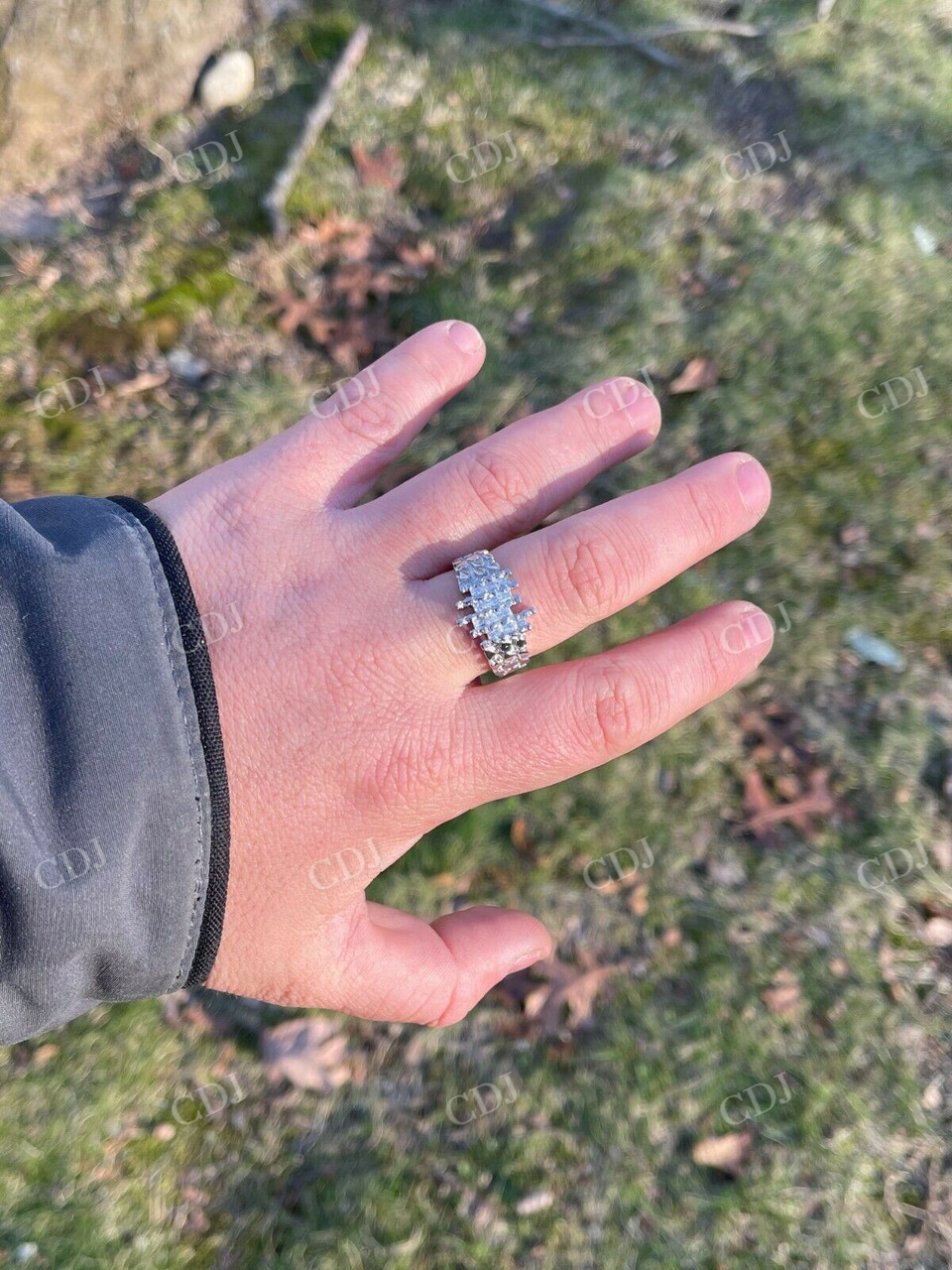 10K White Gold Baguette Diamond Ring  customdiamjewel   