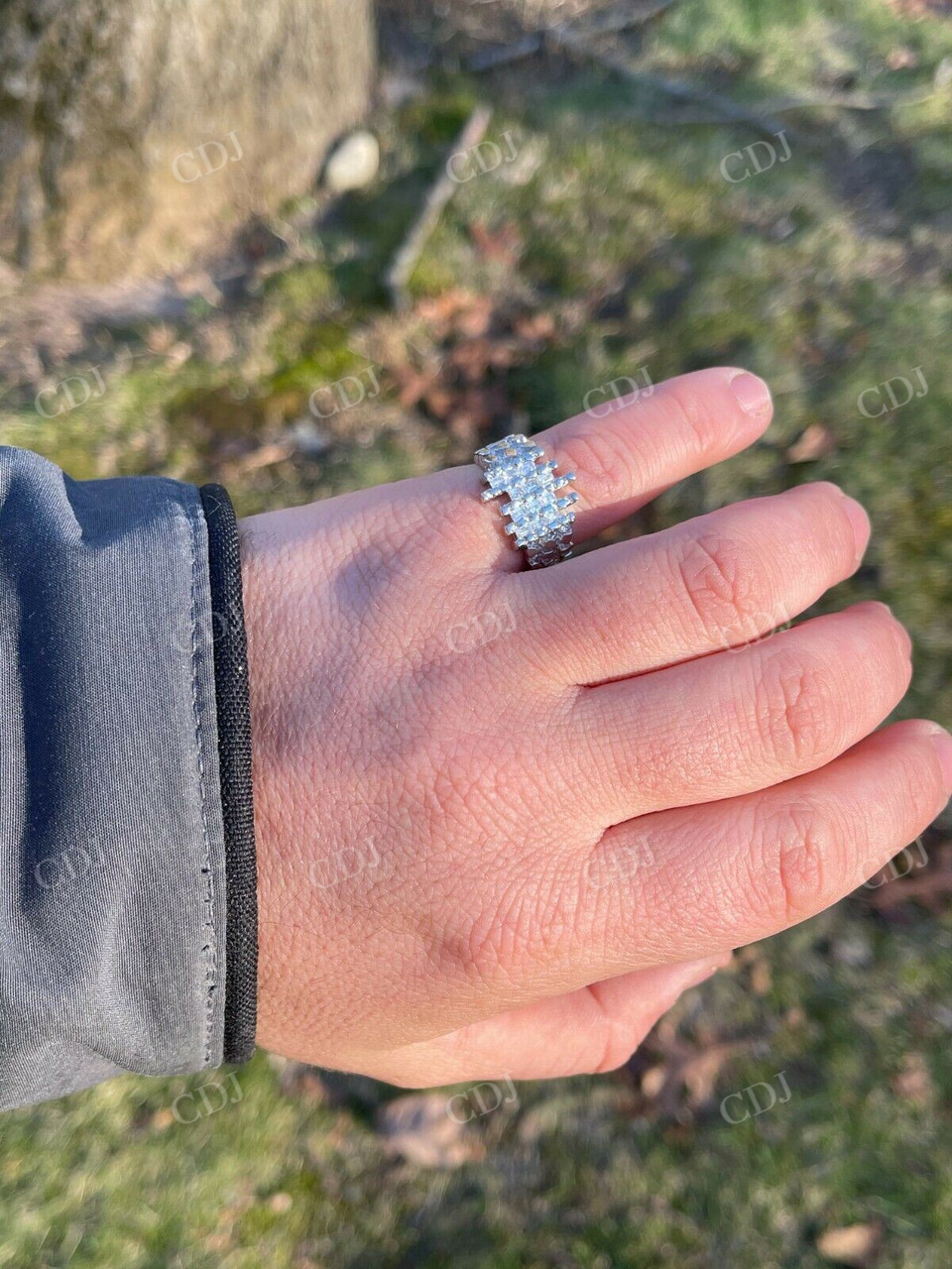 10K White Gold Baguette Diamond Ring  customdiamjewel   