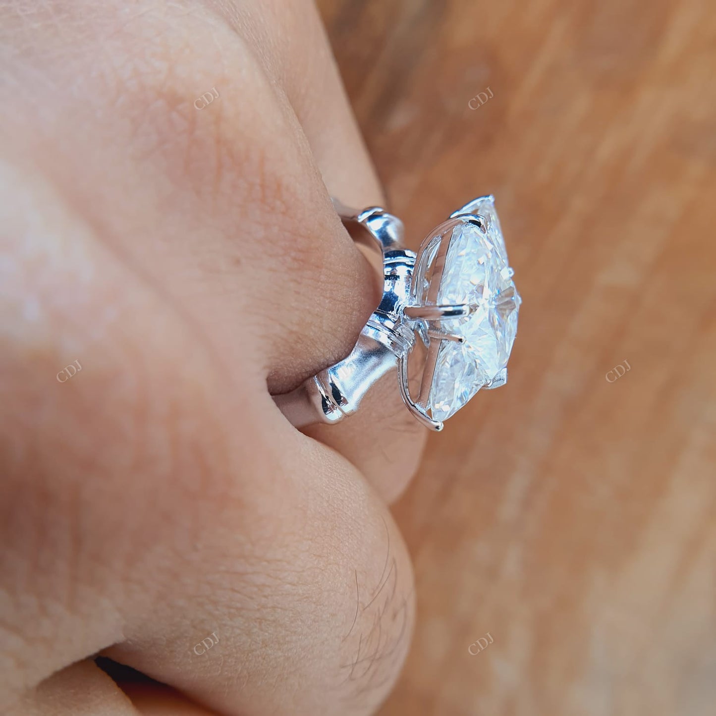 Cushion Lab-Grown Diamond Trilogy Ring