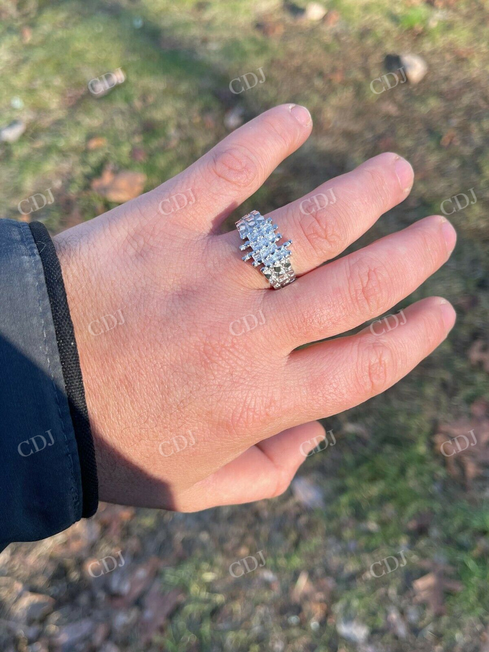 10K White Gold Baguette Diamond Ring  customdiamjewel   