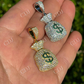 Silver/ Gold Money Bag Dollar Pendant  customdiamjewel   