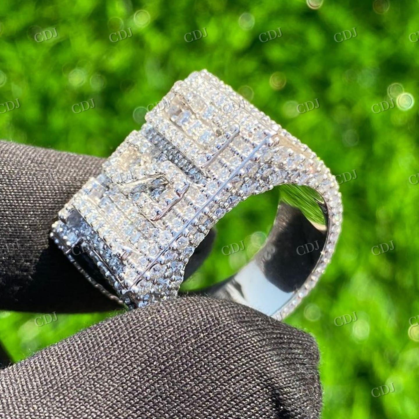 Round Moissanite Diamond TSC Hip Hop Ring hip hop jewelry customdiamjewel   