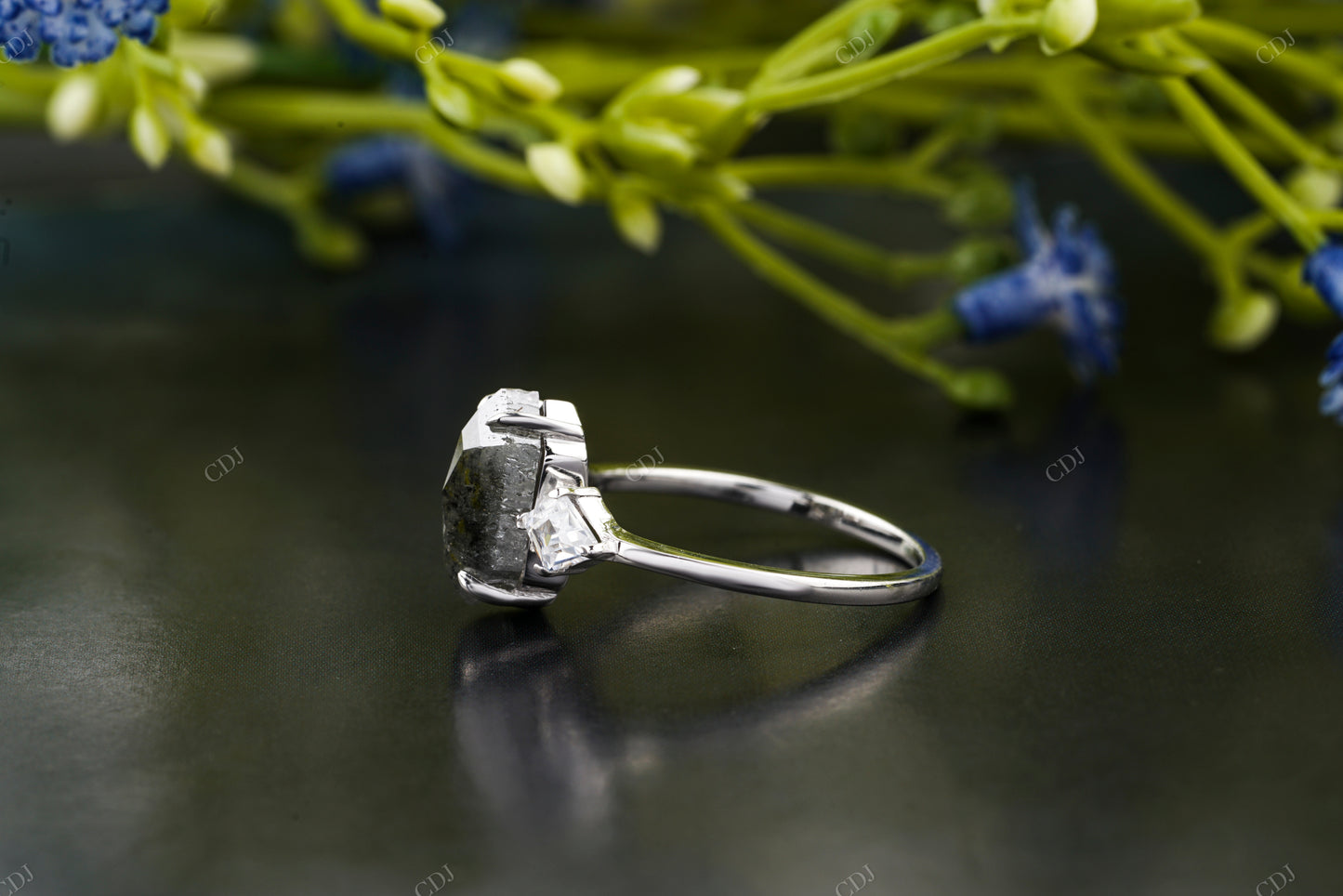 Hexagon Lab-Grown Diamond Trillogy Ring customdiamjewel