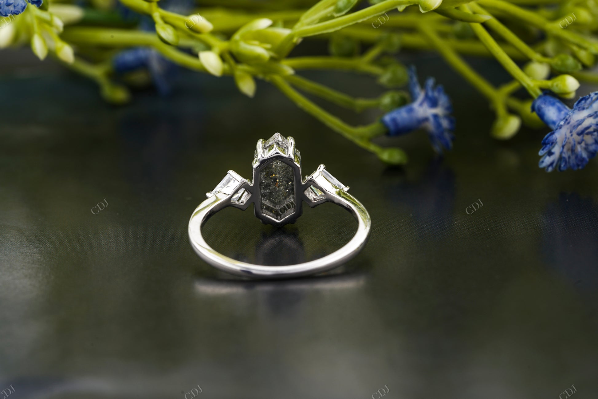 Hexagon Lab-Grown Diamond Trillogy Ring customdiamjewel