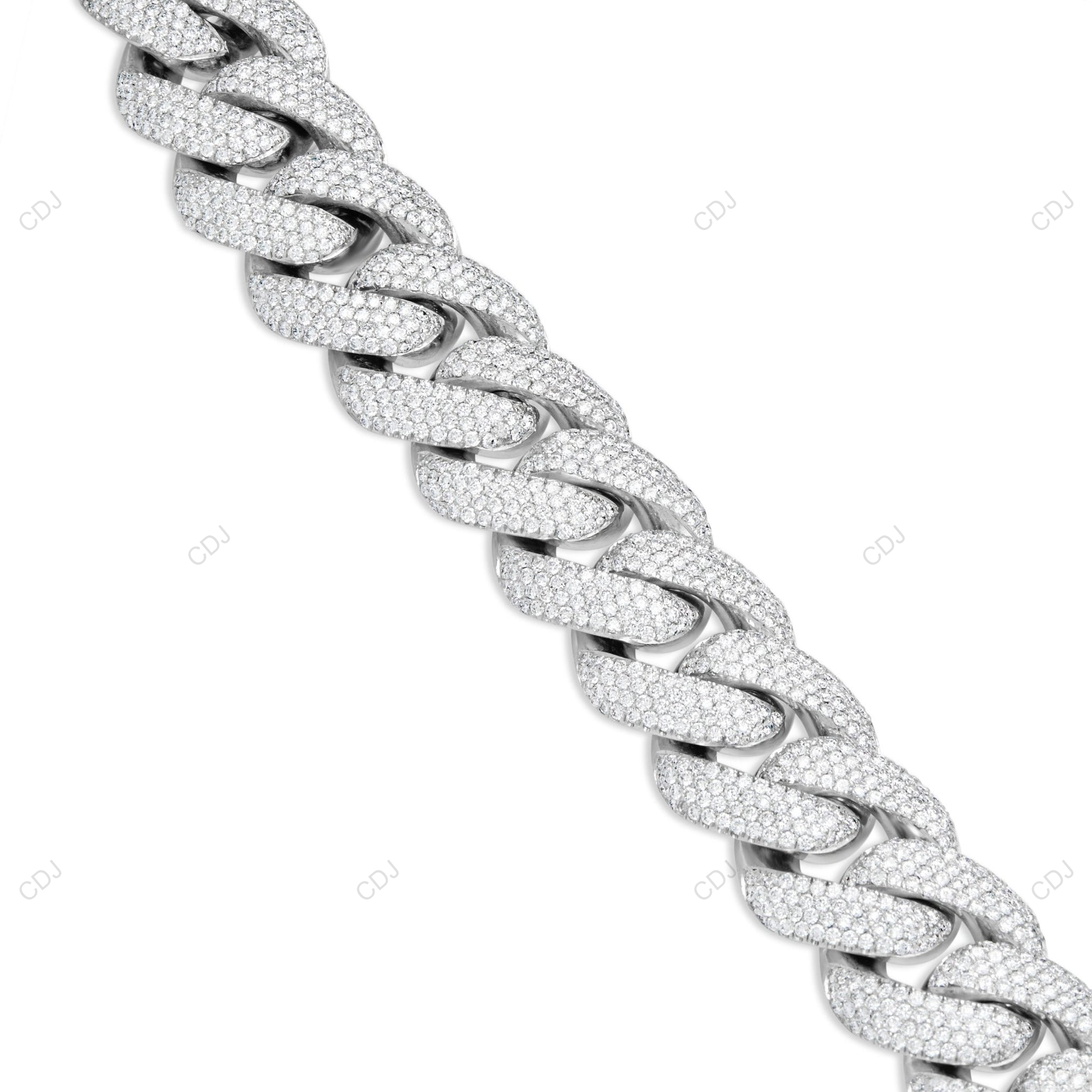 925 Sterling 18k White Gold Plated Cuban Chain CustomDiamJewel