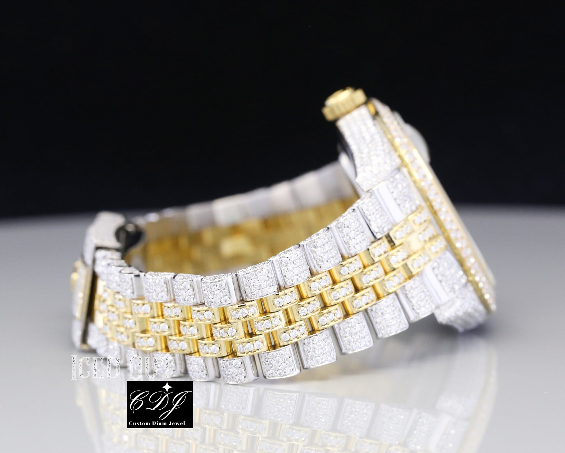 Custom Rolex Moissanite Passes Diamond Tester Wrist Watch customdiamjewel