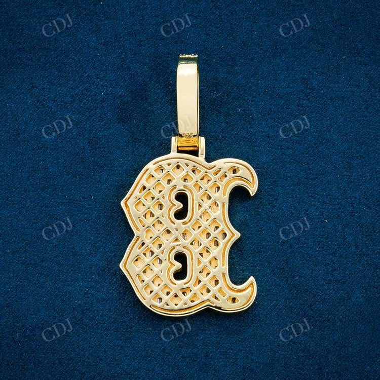 B Letter Custom Design Hip Hop Diamond Pendant  customdiamjewel   