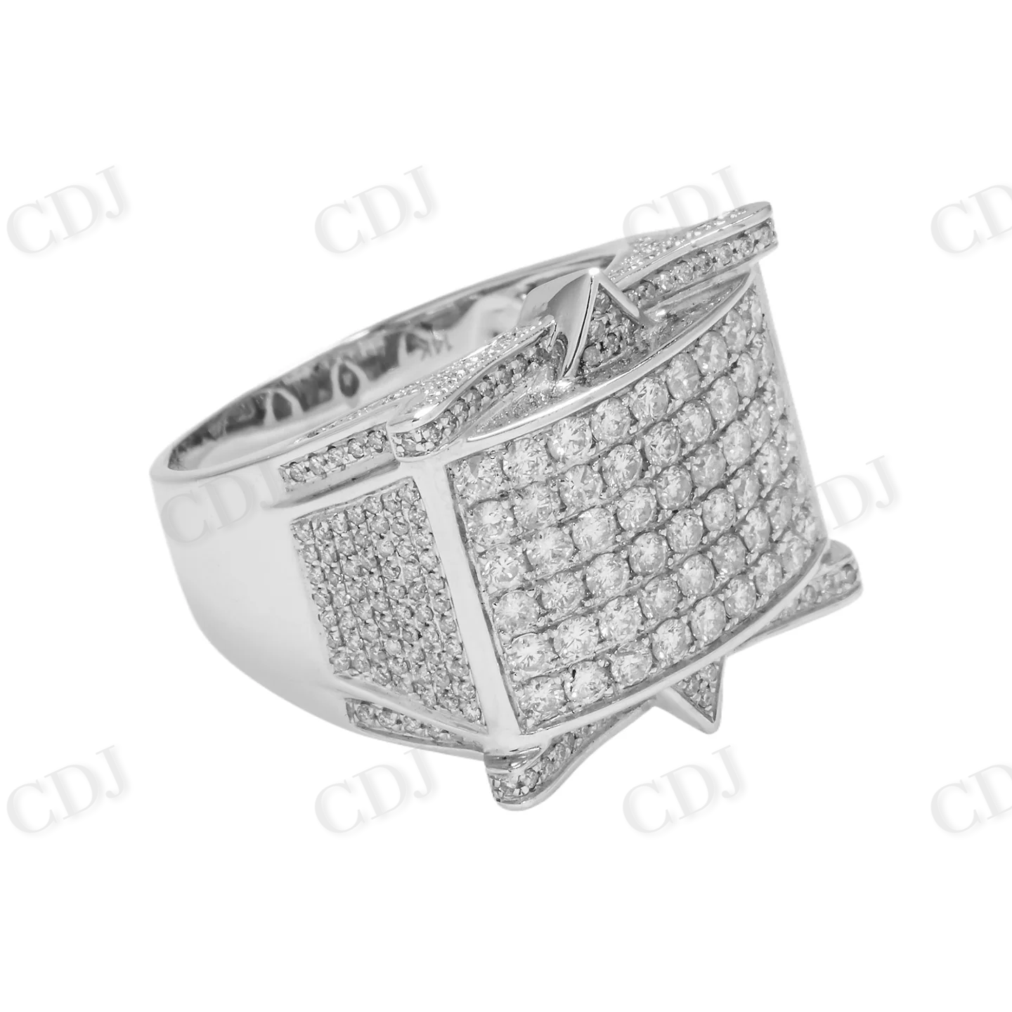 2.39 CTW Hip Hop 925 Silver Moissanite Unisex Ring Hip Hop Ring customdiamjewel