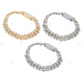 Popular Two Row Silver Moissanite Chanky Bracelet