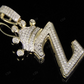 Personalized Crown Initial Letter 'Z' Diamond Solid Gold Pendant CustomDiamJewel
