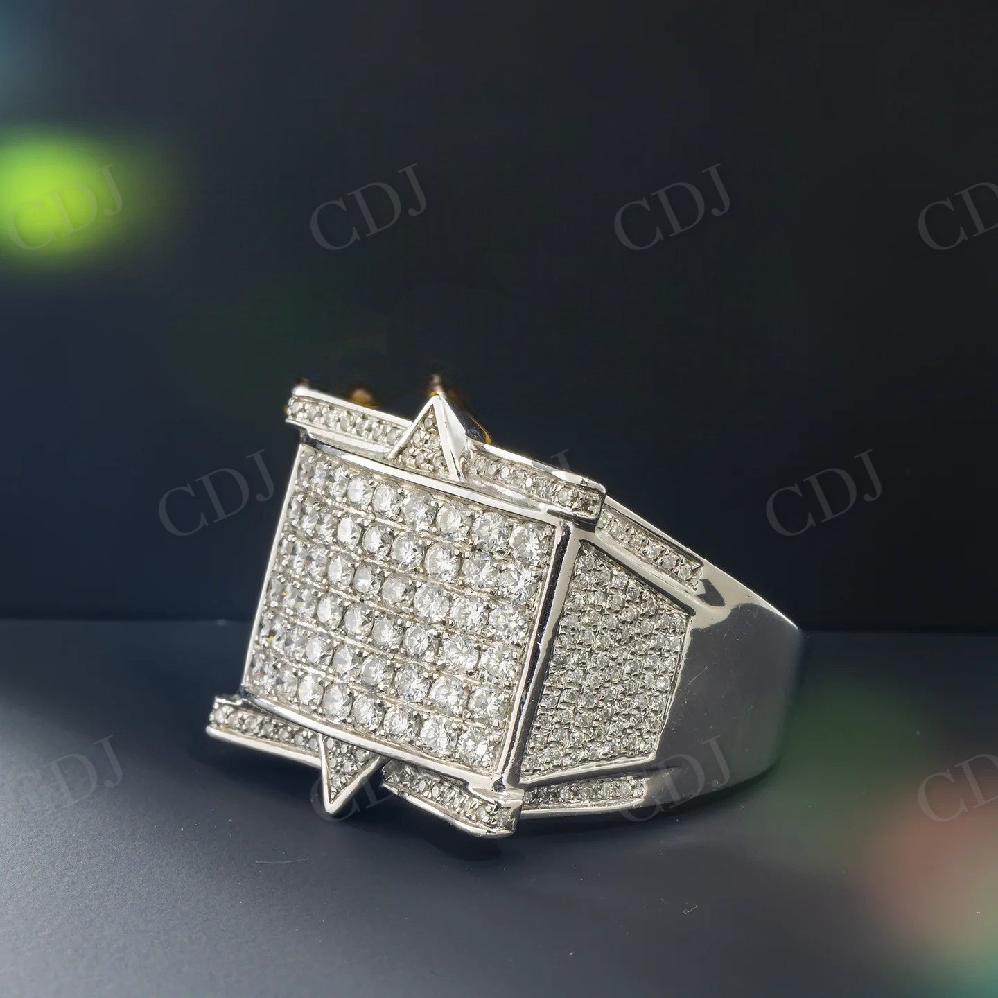 2.39 CTW Hip Hop 925 Silver Moissanite Unisex Ring Hip Hop Ring customdiamjewel
