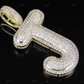 1.4" 0.75 CTW 10K Gold Natural Diamond J Letter Pendant CustomDiamJewel