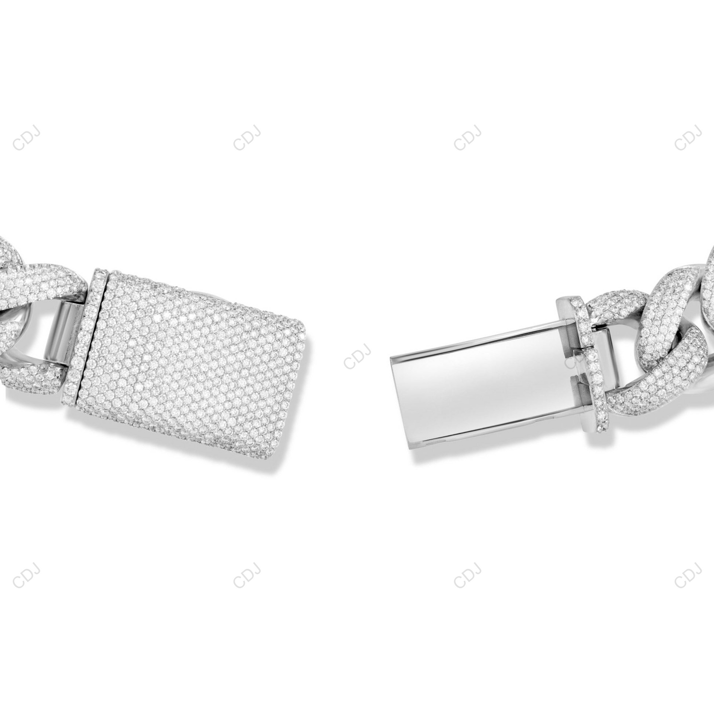 925 Sterling 18k White Gold Plated Cuban Chain CustomDiamJewel