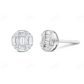 0.73 CT Baguette Diamond Cluster Circle Studs Stud earrings CustomDiamJewel