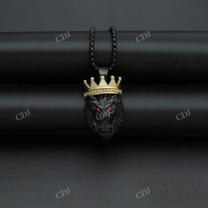 High Quality Lion Face Solid Gold Hip Hop Pendant hip hop jewelry CustomDiamJewel