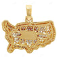 1.5CTW Sterling Silver Moissanite USA Map Pendant CustomDiamJewel