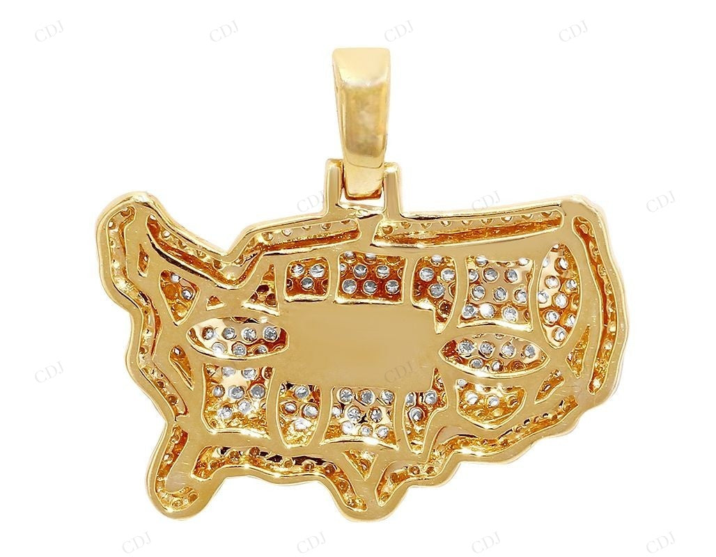 1.5CTW Sterling Silver Moissanite USA Map Pendant CustomDiamJewel