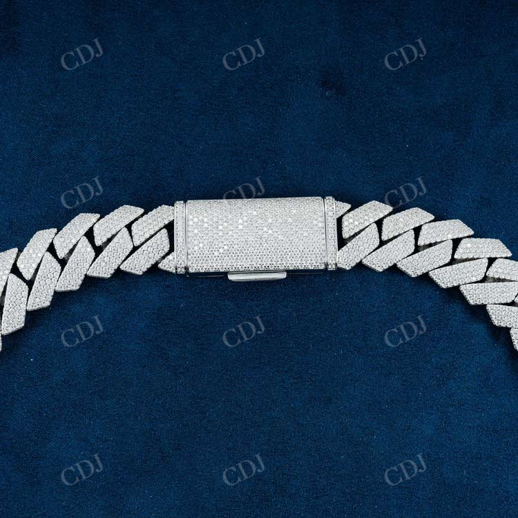 Four Row White Diamond Hip Hop Cuban Chain for Him hip hop jewelry customdiamjewel   