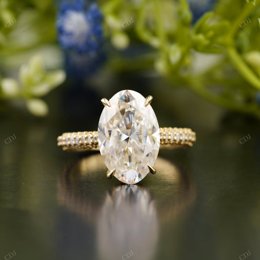 Oval Lab-Grown Diamond Wide Pavé Ring