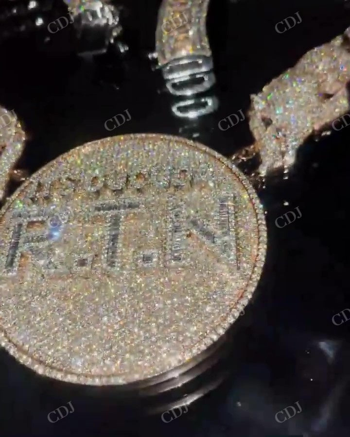 Diamond Baguette Round Hip Hop Pendant hip hop jewelry CustomDiamJewel   