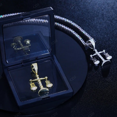 18K Solid Yellow Gold Diamond Scale Pendant hip hop jewelry CustomDiamJewel