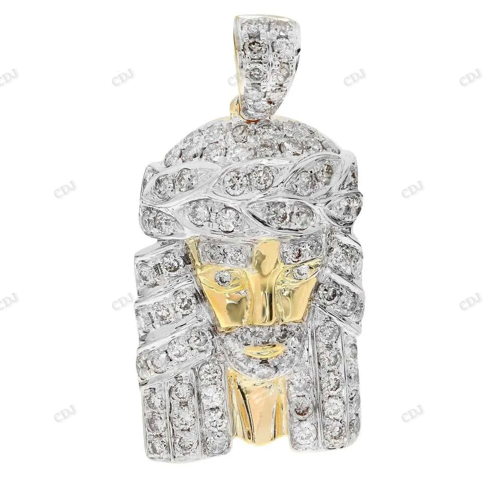 Moissanite Fully Iced Out Jesus Head Pendant hip hop jewelry CustomDiamJewel