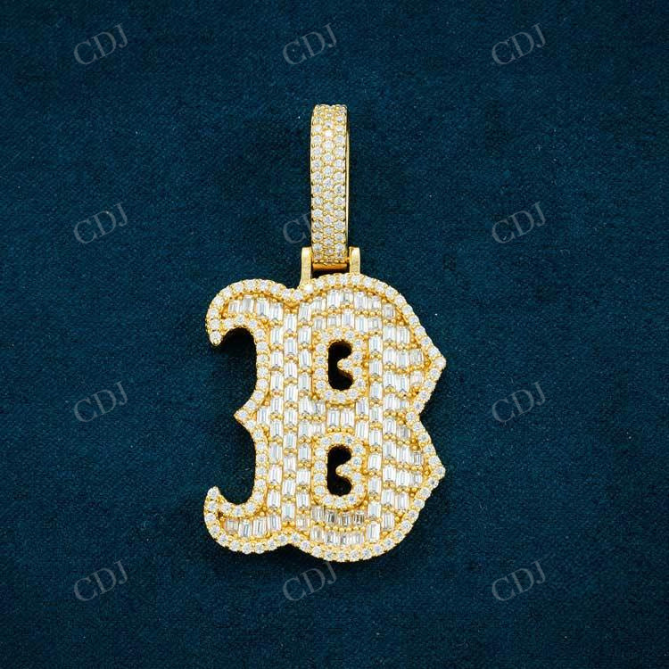 B Letter Custom Design Hip Hop Diamond Pendant  customdiamjewel   