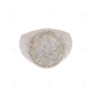 925 Silver Iced Out Gold Trim Round Men's Ring hip hop jewelry customdiamjewel
