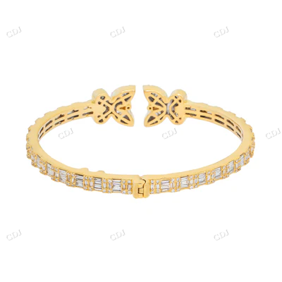 Real Diamond Butterfly Bangle Bracelet hip hop jewelry CustomDiamJewel