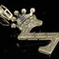 Personalized Crown Initial Letter 'Z' Diamond Solid Gold Pendant CustomDiamJewel