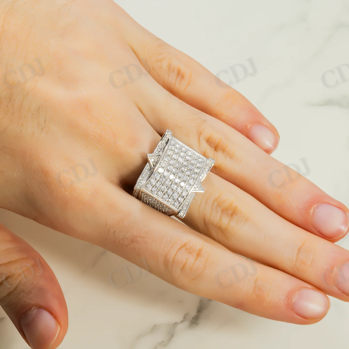 2.39 CTW Hip Hop 925 Silver Moissanite Unisex Ring Hip Hop Ring customdiamjewel