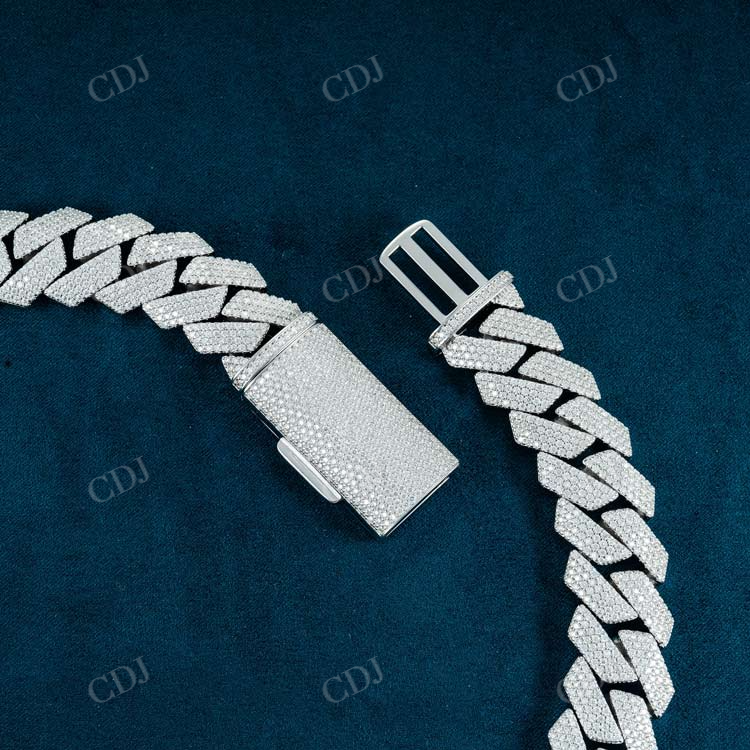 Four Row White Diamond Hip Hop Cuban Chain for Him hip hop jewelry customdiamjewel   
