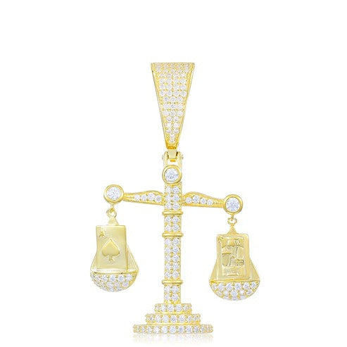 18K Solid Yellow Gold Diamond Scale Pendant hip hop jewelry CustomDiamJewel