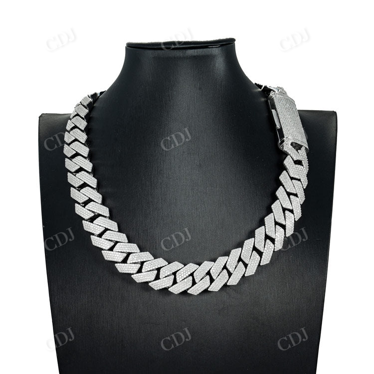 Four Row White Diamond Hip Hop Cuban Chain for Him hip hop jewelry customdiamjewel   