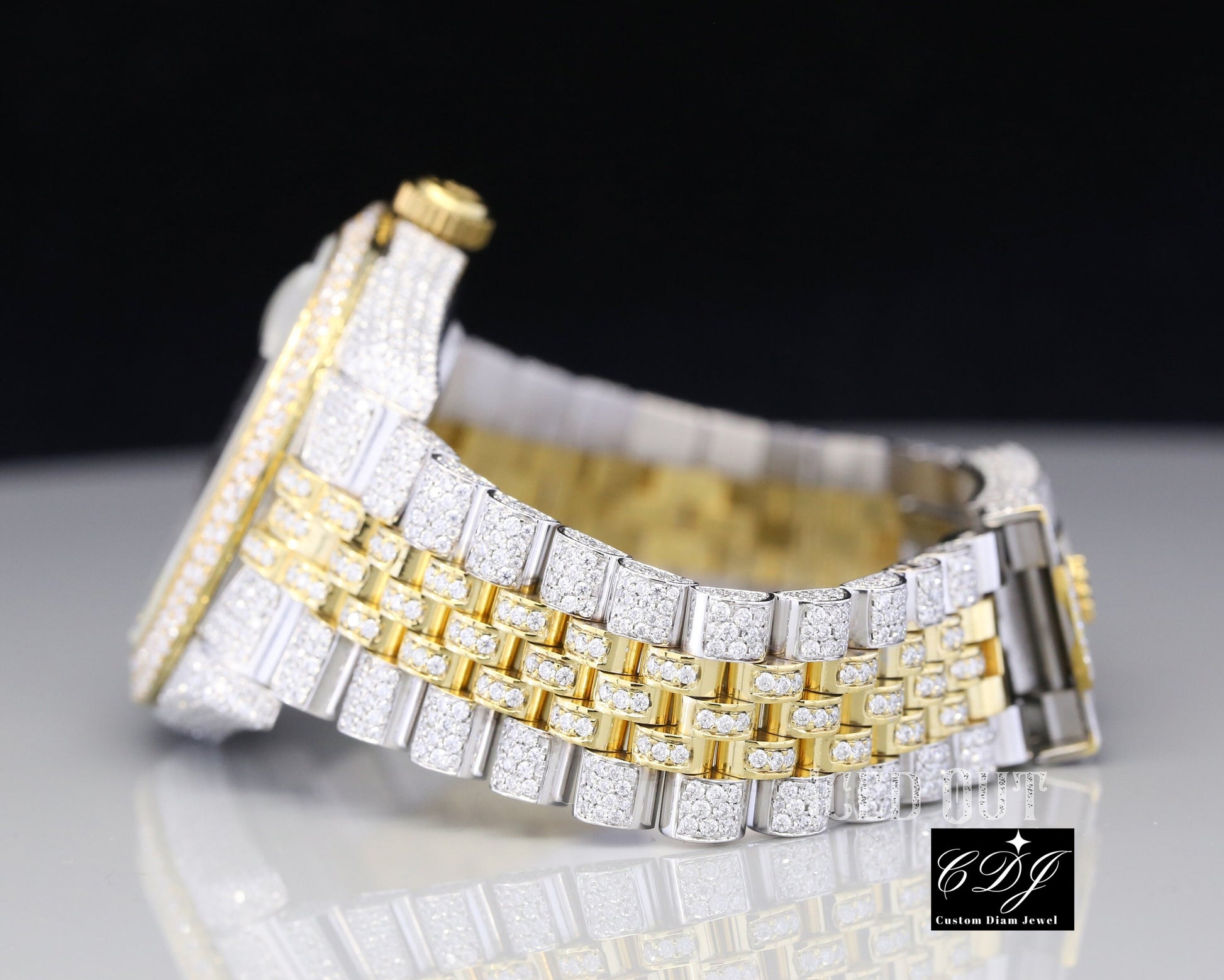 Custom Rolex Moissanite Passes Diamond Tester Wrist Watch customdiamjewel