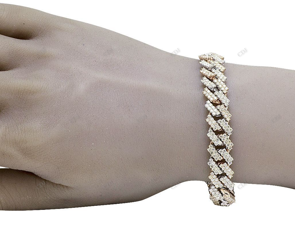 Popular Two Row Silver Moissanite Chanky Bracelet
