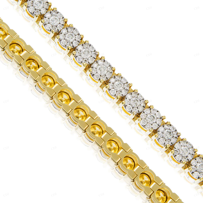 Round VVS Moissanite Yellow Gold Tennis Bracelet CustomDiamJewel