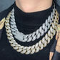 20MM Diamond Silver Curb Link Cuban Chain hip hop jewelry CustomDiamJewel