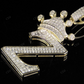 Personalized Crown Initial Letter 'Z' Diamond Solid Gold Pendant CustomDiamJewel