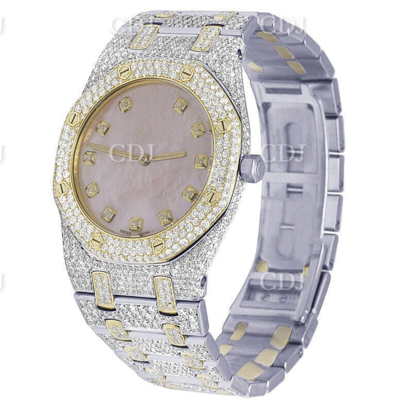 Fully Iced Out AP Two Tone Customized VVS Moissanite Diamond Watch customdiamjewel