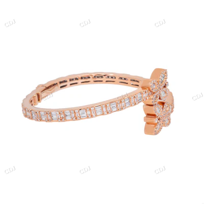 Real Diamond Butterfly Bangle Bracelet hip hop jewelry CustomDiamJewel