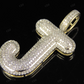 1.4" 0.75 CTW 10K Gold Natural Diamond J Letter Pendant CustomDiamJewel