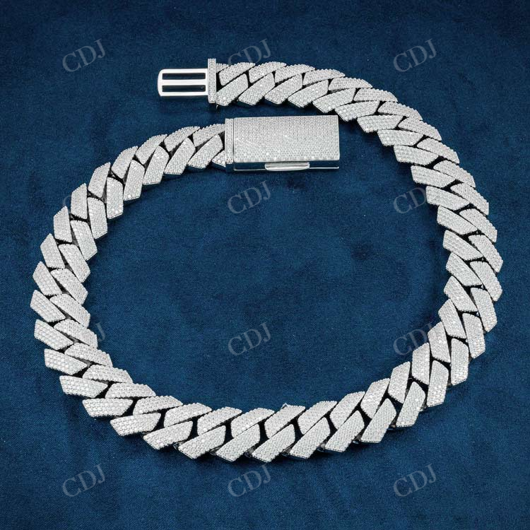 Four Row White Diamond Hip Hop Cuban Chain for Him hip hop jewelry customdiamjewel   