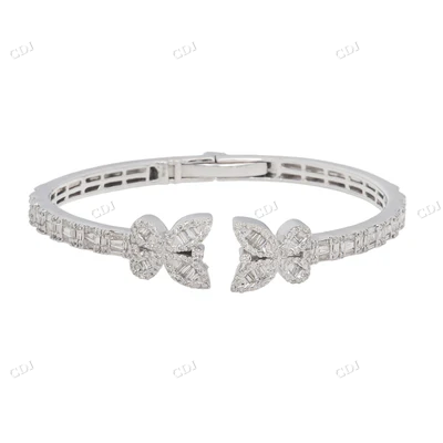 Real Diamond Butterfly Bangle Bracelet hip hop jewelry CustomDiamJewel